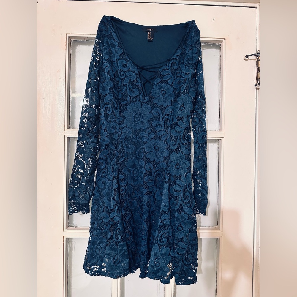 Long sleeved lace cocktail & semi formal dress
